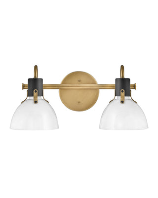 Argo Small Two Light Vanity In Light Brass Finish