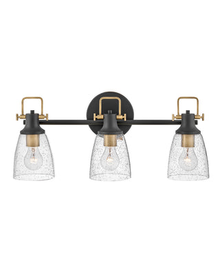 Easton Medium Three Light Vanity In Black Finish