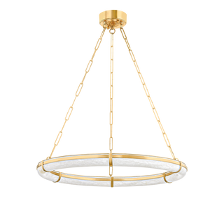 SENNETT Chandelier with Aged Brass Finish