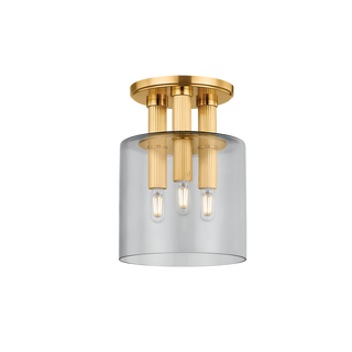 CRYSTLER FLUSH MOUNT with AGED BRASS Finish