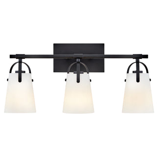 Foster Medium Three Light Vanity In Black Finish
