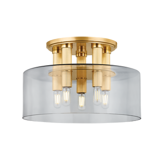 CRYSTLER FLUSH MOUNT with AGED BRASS Finish