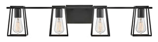 Filmore Large Four Light Vanity In Black Finish