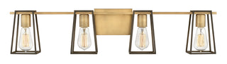 Filmore Large Four Light Vanity In Light Brass Finish