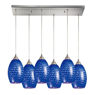 Mulinello 30'' Wide 6-Light Pendant - Satin Nickel