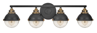 Fletcher Large Four Light Vanity In Black Finish