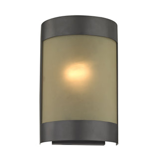 1-Light Wall Sconce in Oil Rubbed Bronze with Light Amber Glass