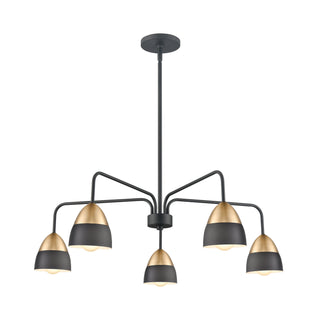 Milla 32'' Wide 5-Light Chandeliers - Charcoal Black