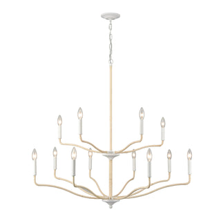 Breezeway 40'' Wide 12-Light Chandeliers - White Coral