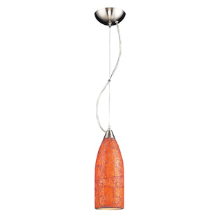 VENITO COLLECTION 1-LIGHT PENDANT in SATIN NICKEL with AUTUMN SUNSET GLASS