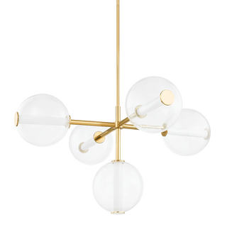 RICHFORD Chandelier with Aged Brass Finish