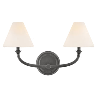 Greta Small Two Light Vanity in Blackened Brass