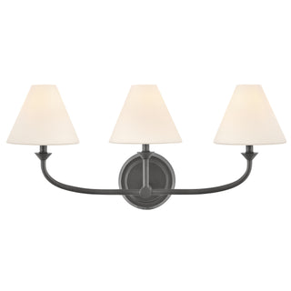 Greta Medium Three Light Vanity in Blackened Brass