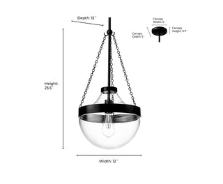 Clarra 1-Light Pendant Light Polished Nickel