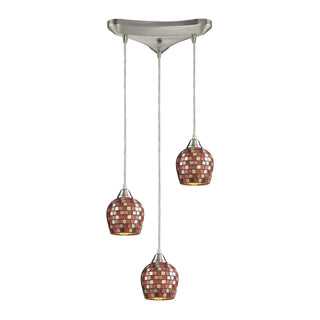 Fusion 10'' Wide 3-Light Multi Pendant - Satin Nickel