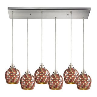 Fusion 30'' Wide 6-Light Multi Pendant - Satin Nickel