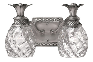 Plantation Small Two Light Vanity In Brushed Nickel Finish