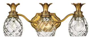 Plantation Medium Three Light Vanity In Gold Finish
