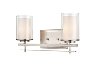 Huderson 2-Light Vanity Brushed Nickel