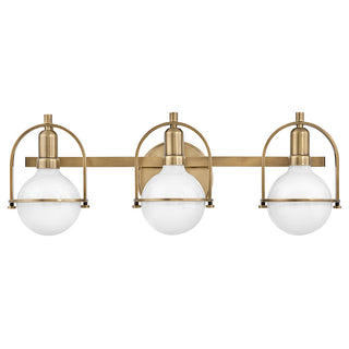 Somerset Medium Three Light Vanity In Light Brass Finish