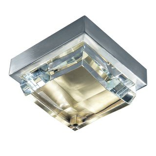 Crystal Mini Flush Mount Light - Brushed Nickel/Satin Brass