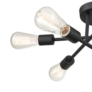 Decco 6-Light Semi-Flush Ceiling Mount Matte Black