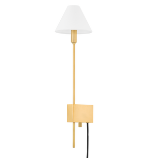 TEANECK Plug-in Sconce with Aged Brass Finish