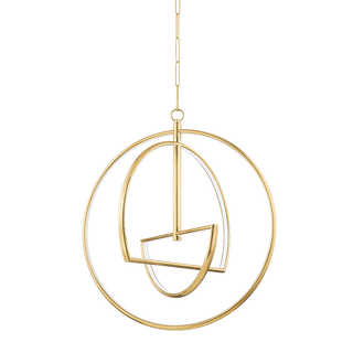 WELLAND Chandelier with Aged Brass Finish