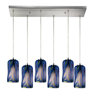 Molten 30'' Wide 6-Light Pendant - Satin Nickel