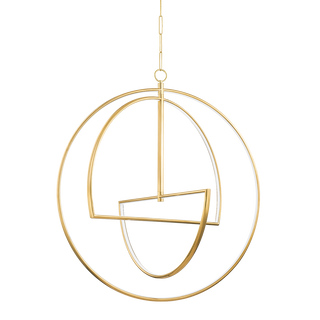 WELLAND Chandelier with Aged Brass Finish