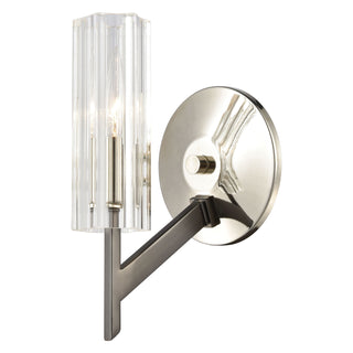 Aspire 10'' High 1-Light Sconce - Black Nickel with Ribbed Crystal