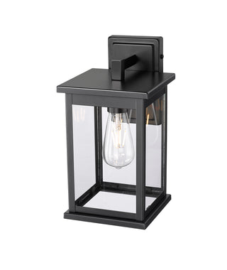 Bowton II 1-Light Outdoor Wall Sconce Powder Coated Black