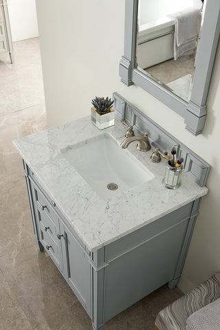 30 Inch Brittany Freestanding Vanity in Urban Gray / Carrara White Top