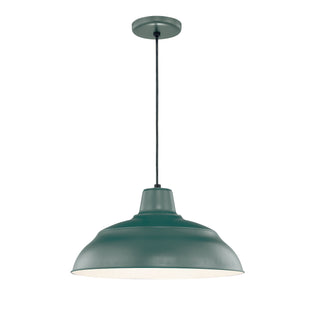 R Series 1-Light Cord Hung Warehouse Satin Green