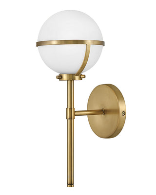 Hollis Medium Single Light Vanity In Light Brass Finish