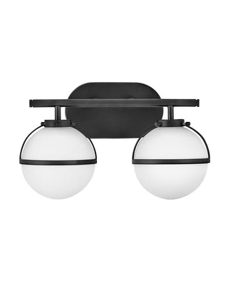 Hollis Small Two Light Vanity In Black Finish