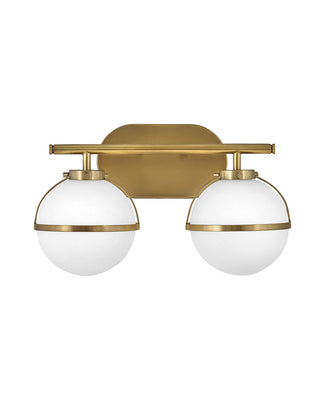 Hollis Small Two Light Vanity In Light Brass Finish
