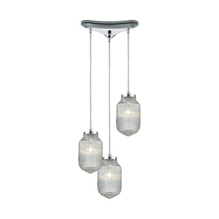 Dubois 12'' Wide 3-Light Mini Pendant - Polished Chrome