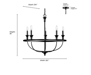 Emery 5-Light Chandelier Ceiling Light Brushed Nickel