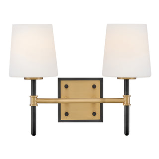 Saunders Small Two Light Vanity In Black Finish