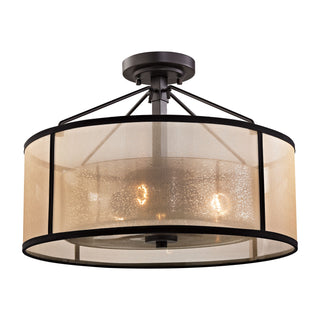 Diffusion 18'' Wide 3-Light Semi Flush Mount - Oil Rubbed Bronze