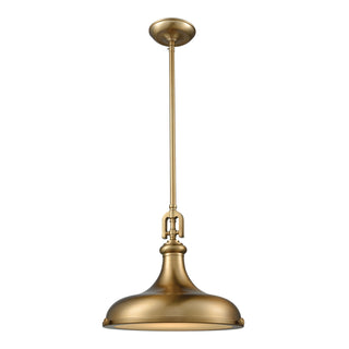 Rutherford 15'' Wide 1-Light Pendant - Satin Brass