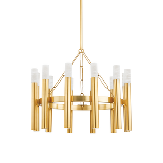 PALI Chandelier with Aged Brass Finish