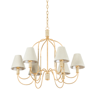 WARRENSBURG Chandelier with Vintage Gold Leaf Finish