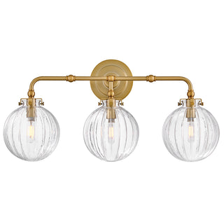 Helene Medium Three Light Vanity in Lacquered Brass
