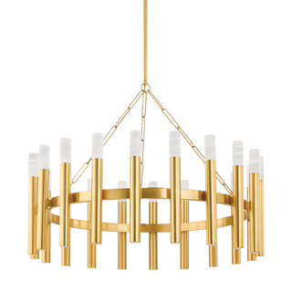 PALI Chandelier with Aged Brass Finish