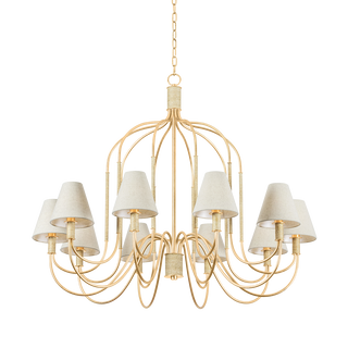 WARRENSBURG Chandelier with Vintage Gold Leaf Finish