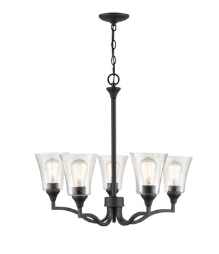 Caily 5-Light Chandelier Ceiling Light Matte Black