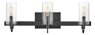 Ryden Medium Three Light Vanity In Black Finish