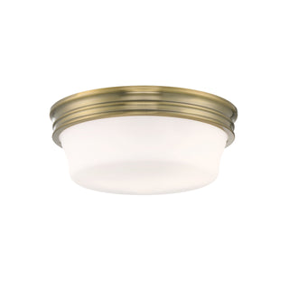 Galen Glass Flush Mount Ceiling Light - Antique Brass